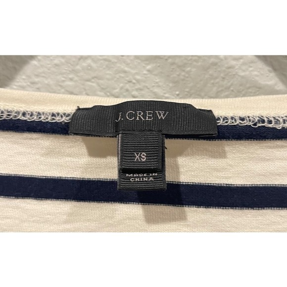 J.CREW Embroidered Kiss Striped Long Sleeve T-Shirt - Picture 3 of 6